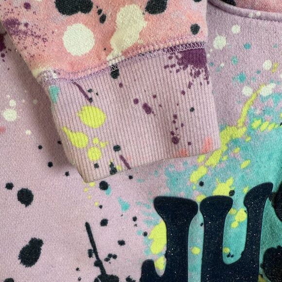 Justice Girls Paint Splatter Hoodie Multicolored Pullover Sweatshirt Sz L - Picture 7 of 12